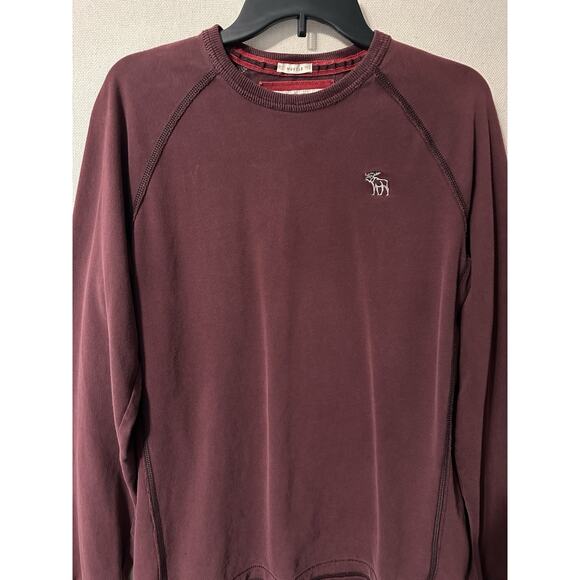 Abercrombie & Fitch Mens Muscle Shirt Sz M Soft Long Sleeve Sweatshirt Maroon - Picture 2 of 10